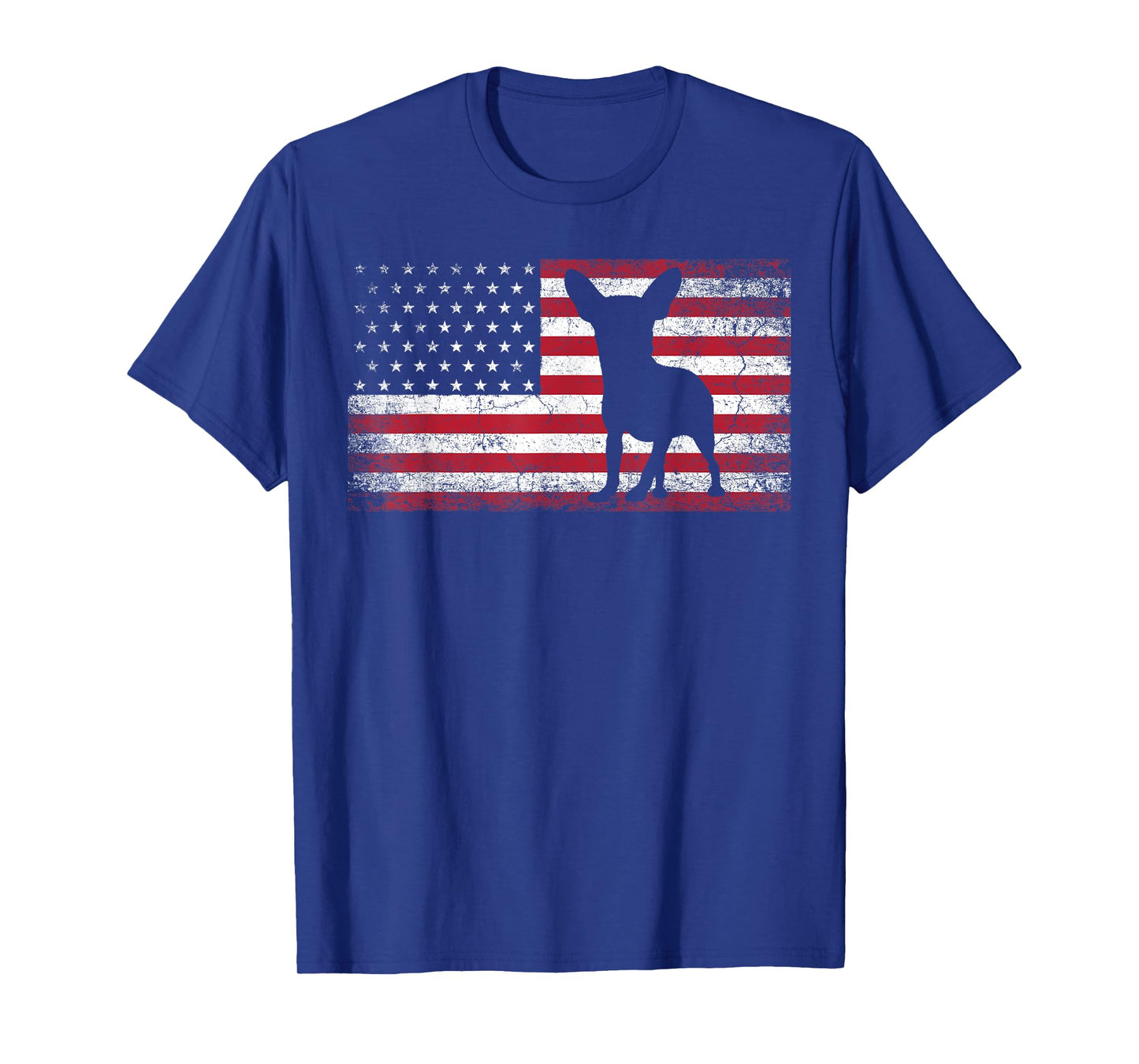 Vintage Chihuahua Dog Lover July 4th American Flag Men Women T-Shirt
