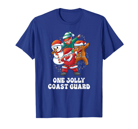 One Jolly Coast Guard Dabbing Santa Christmas T-Shirt