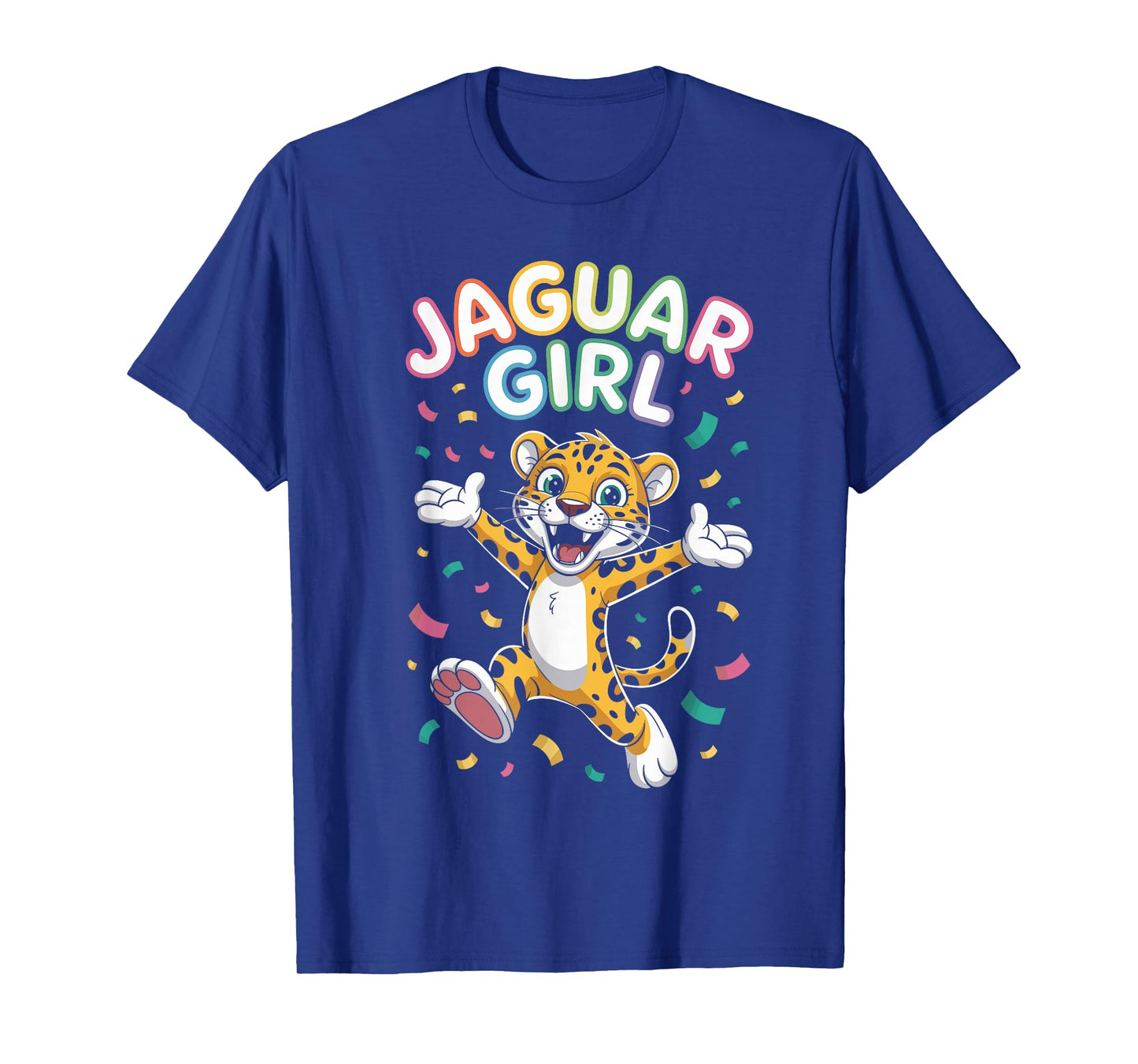 Womens Jaguar Girl Cartoon Wild Cat Retro Artwork Jungle T-Shirt