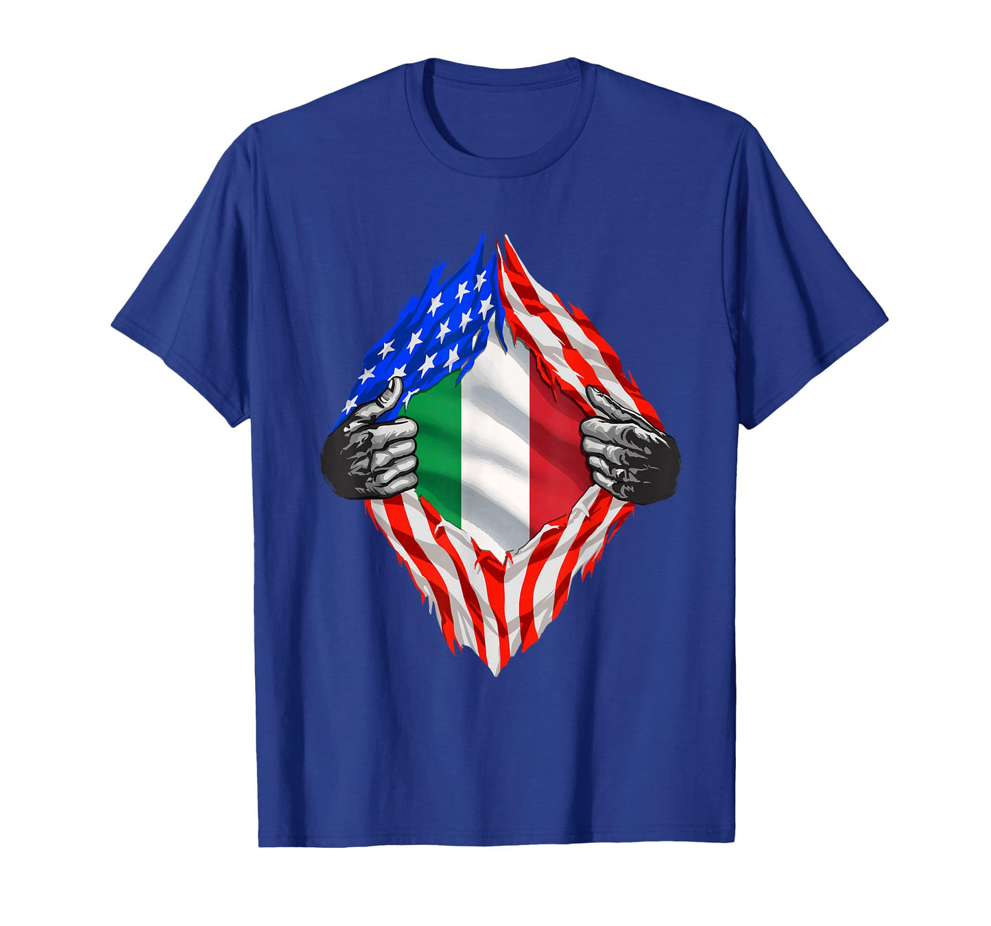 Italian American Flag T Shirt America Italy Roots Italian T-Shirt