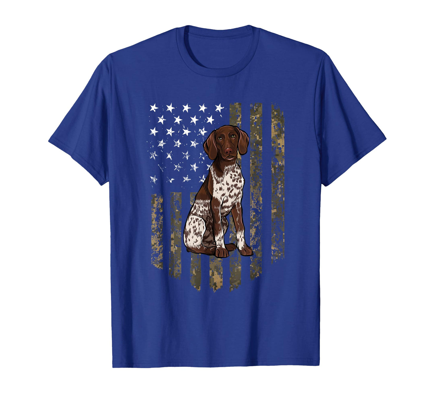 Camo American Flag German Shorthaired Pointer 4th of July T-Shirt