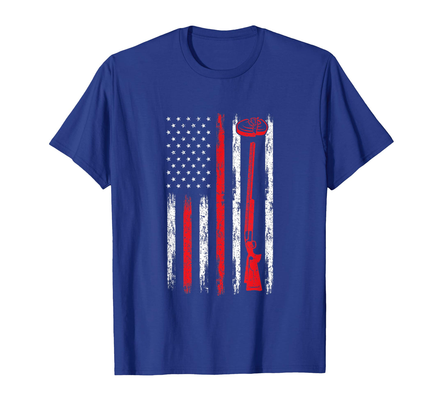 Clay Pigeon Shooting USA American Flag - Trap Rifle Firearm Women Men T-Shirt