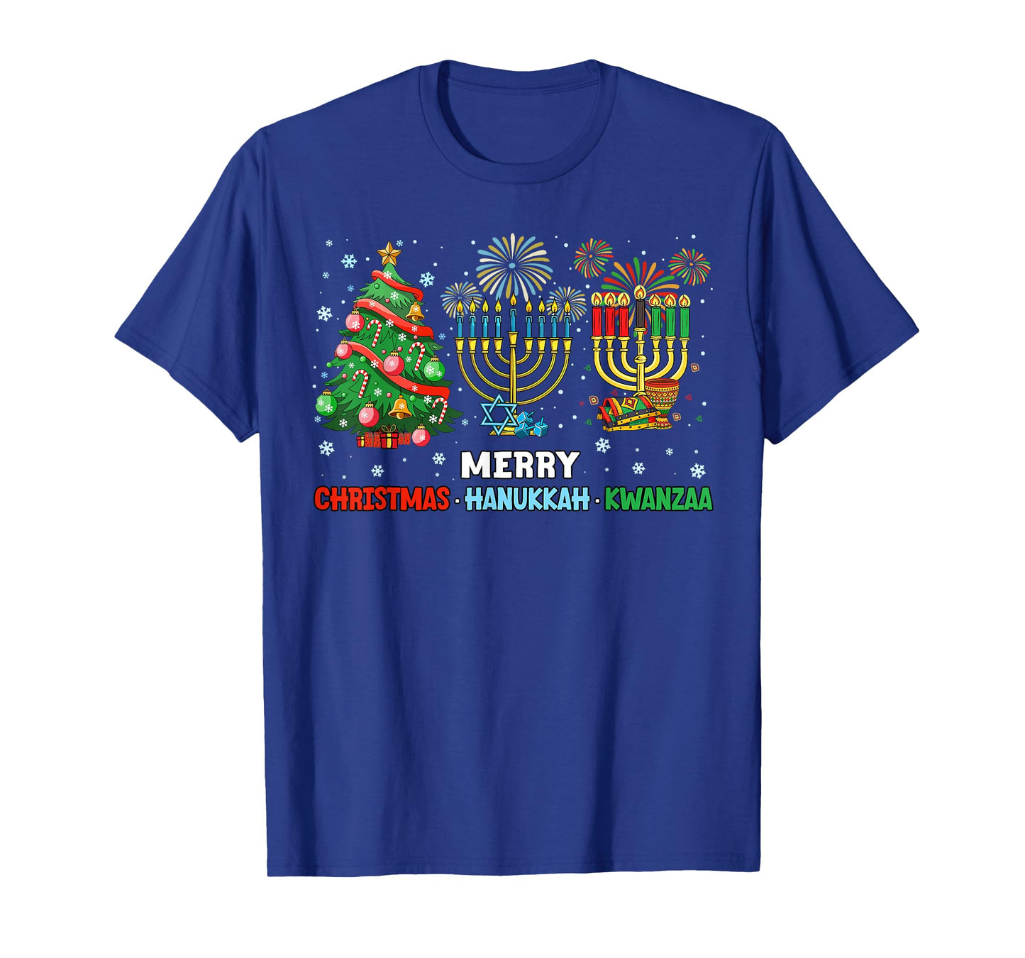 Christmas Hanukkah Kwanzaa Happy Holidays Matching Pajama T-Shirt
