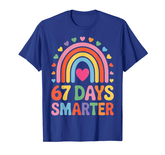 67 Days Smarter Rainbow for Back to School Kids T-Shirt
