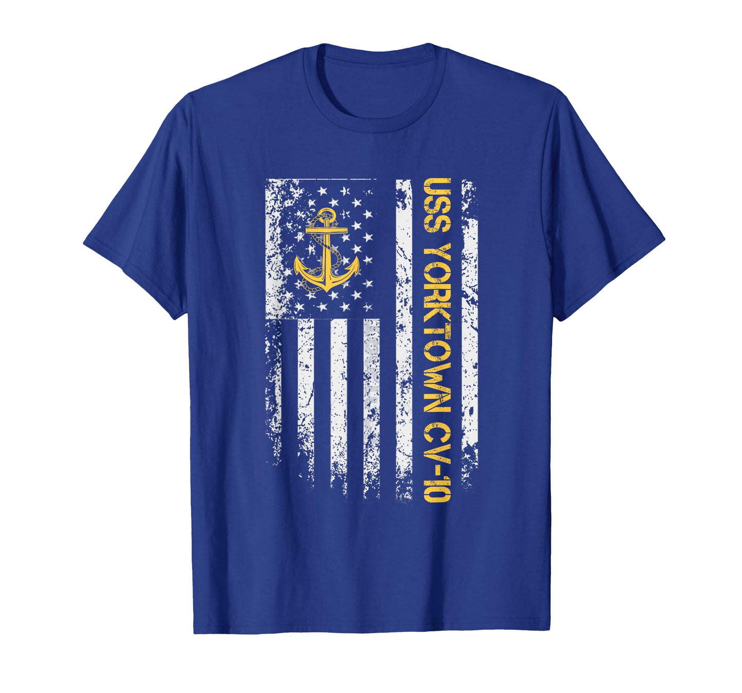 USS Yorktown CV-10 Aircraft Carrier USA Flag Veterans Day Women Men T-Shirt
