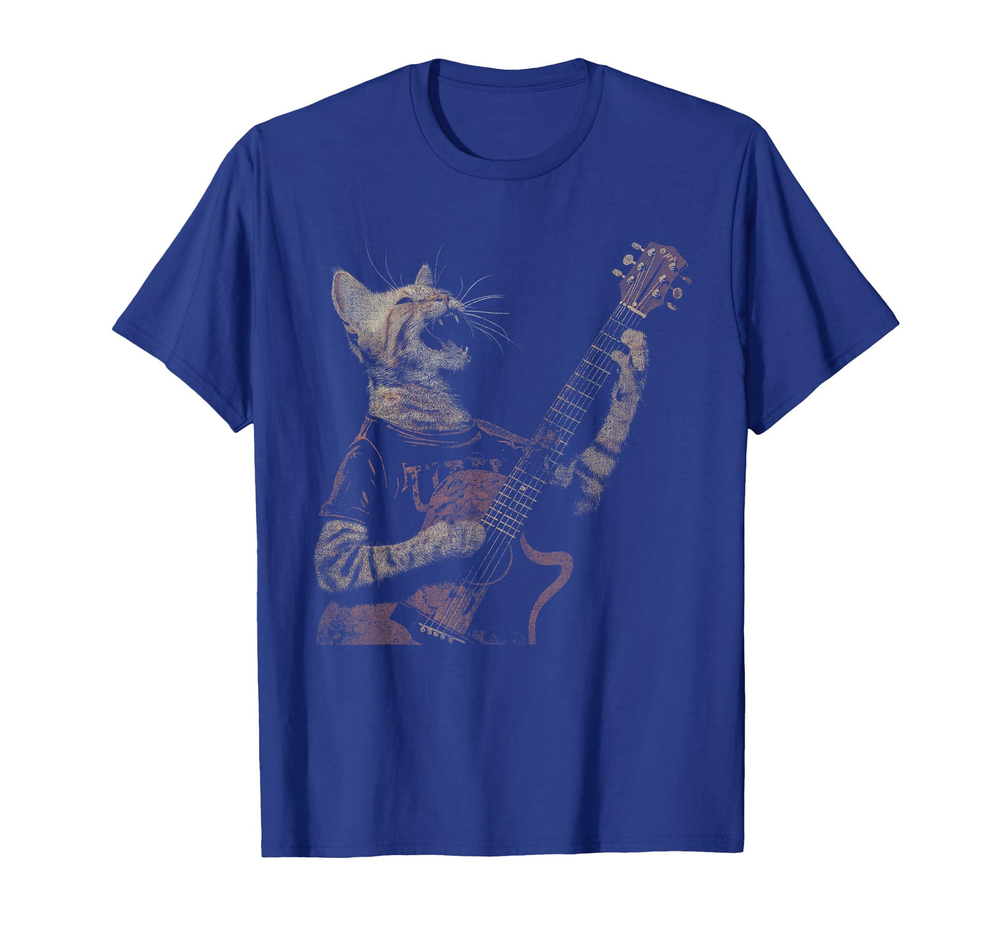 Funny Cat Guitar - Rock and Roll Music Band Concert Vintage T-Shirt