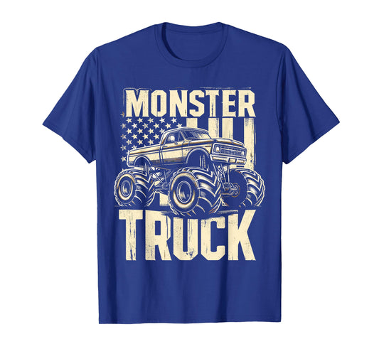 Monster Truck American Flag USA Patriotic 4th of July T-Shirt