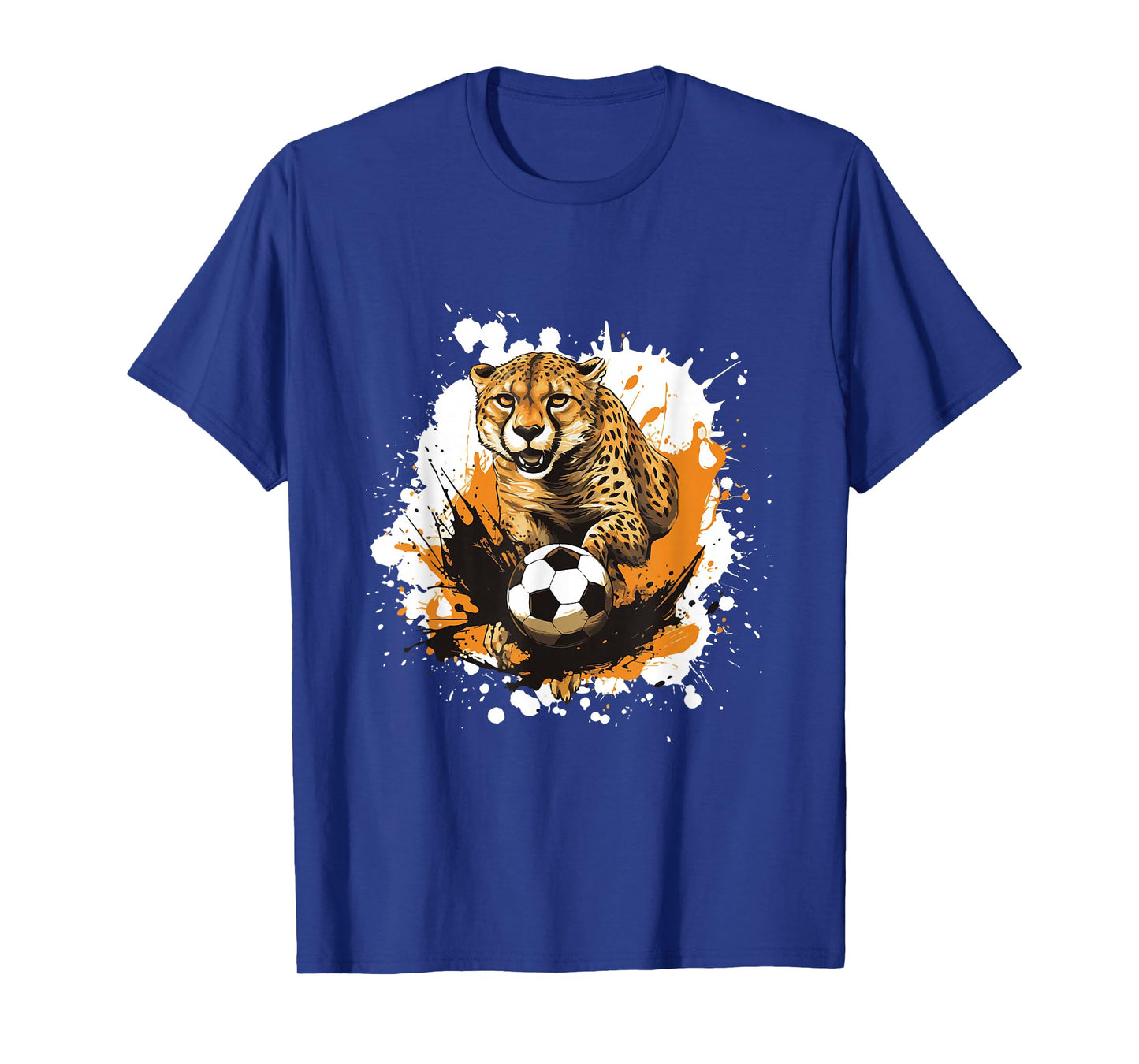 Cheetah Playing Soccer Funny Animal T-Shirt