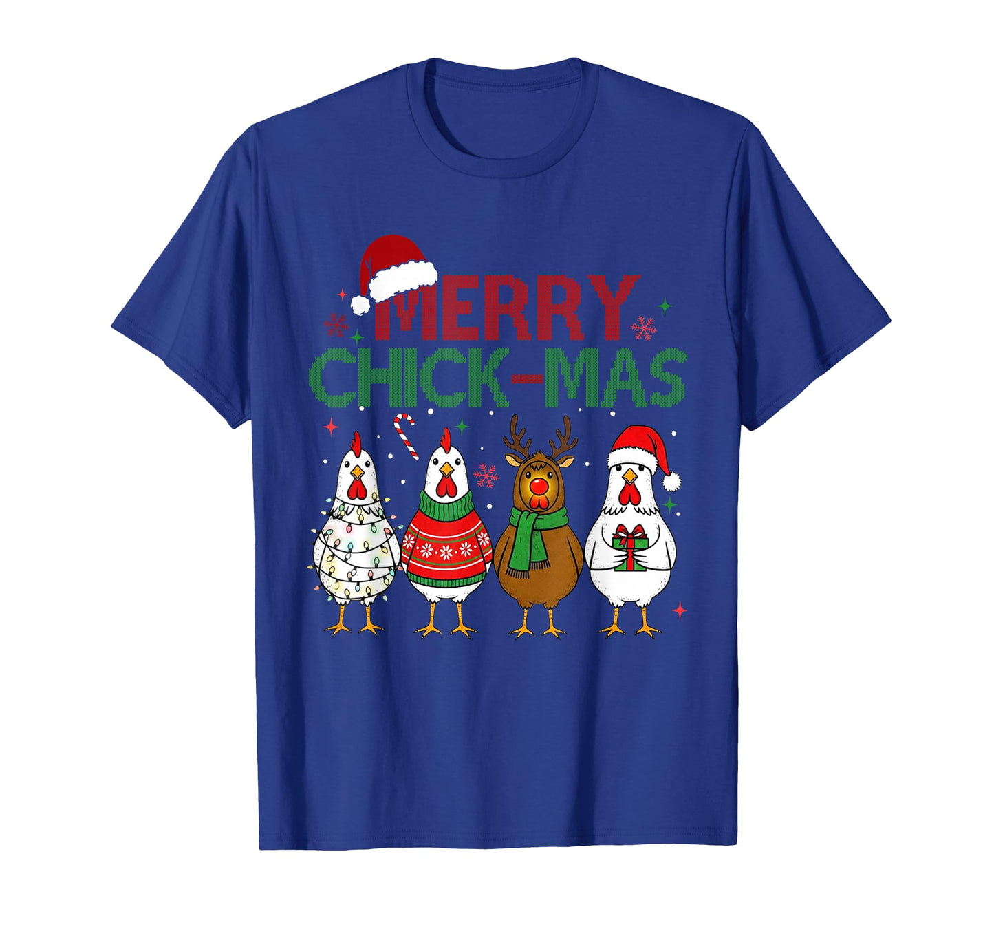 Chicken Christmas Santa Hat Merry Chickmas Xmas Farm Animal T-Shirt