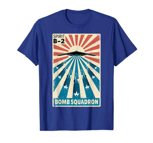 B-2 Spirit Stealth Bomber Vintage Bomb Squadron Poster T-Shirt