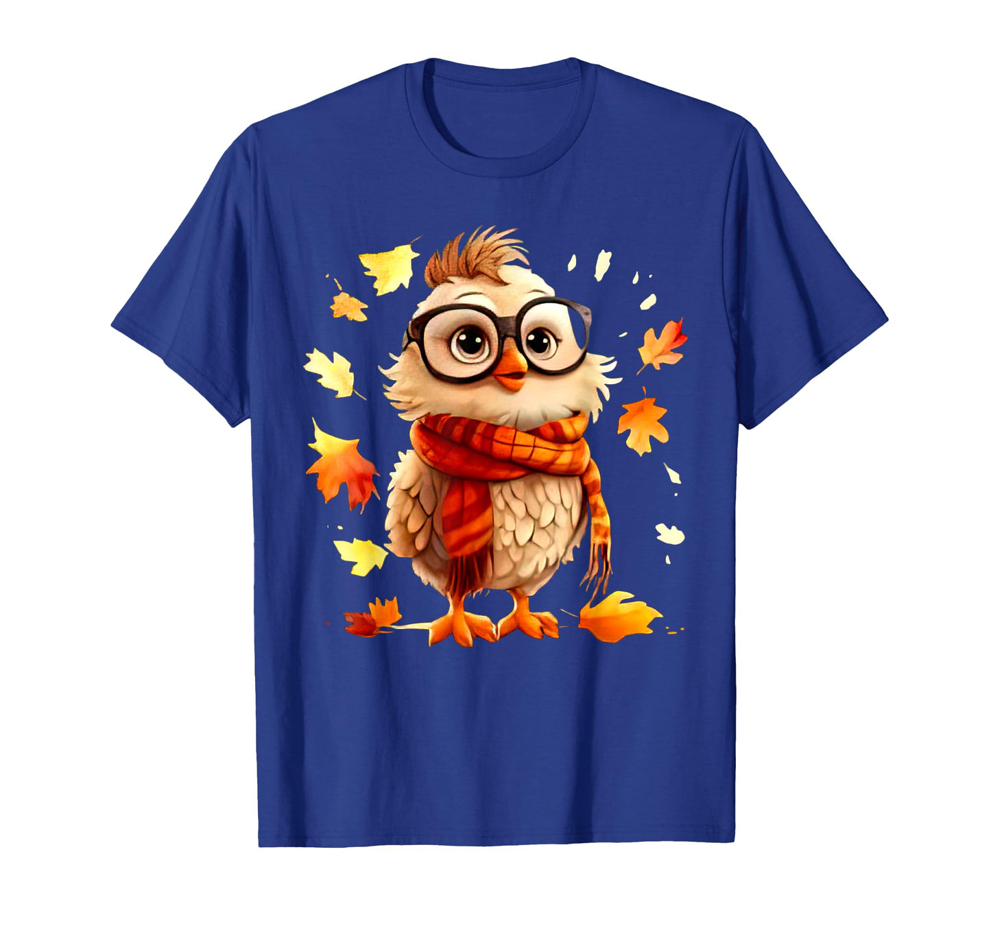 Cute Chick Fall Leaves Chicken Farm Animal Autumn T-Shirt