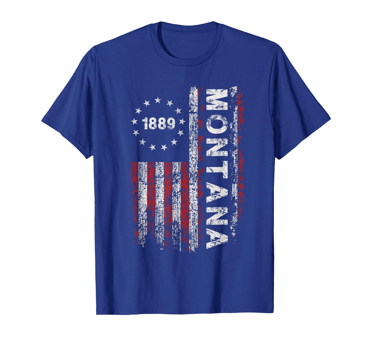 Montana State US Flag Vintage for Men Women Youth T-Shirt
