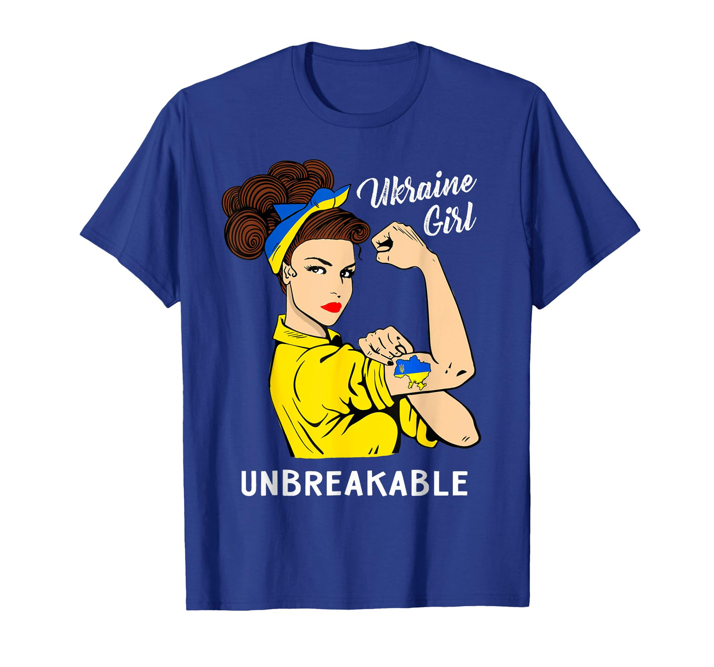 Ukraine Girl Unbreakable T-shirt Ukrainian Flag Strong Woman T-Shirt