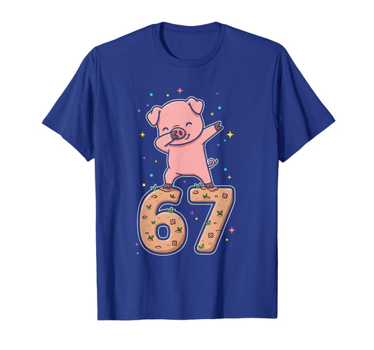 Dabbing Pig 67 Funny Six Seven Gen Z Slang Meme Cute T-Shirt