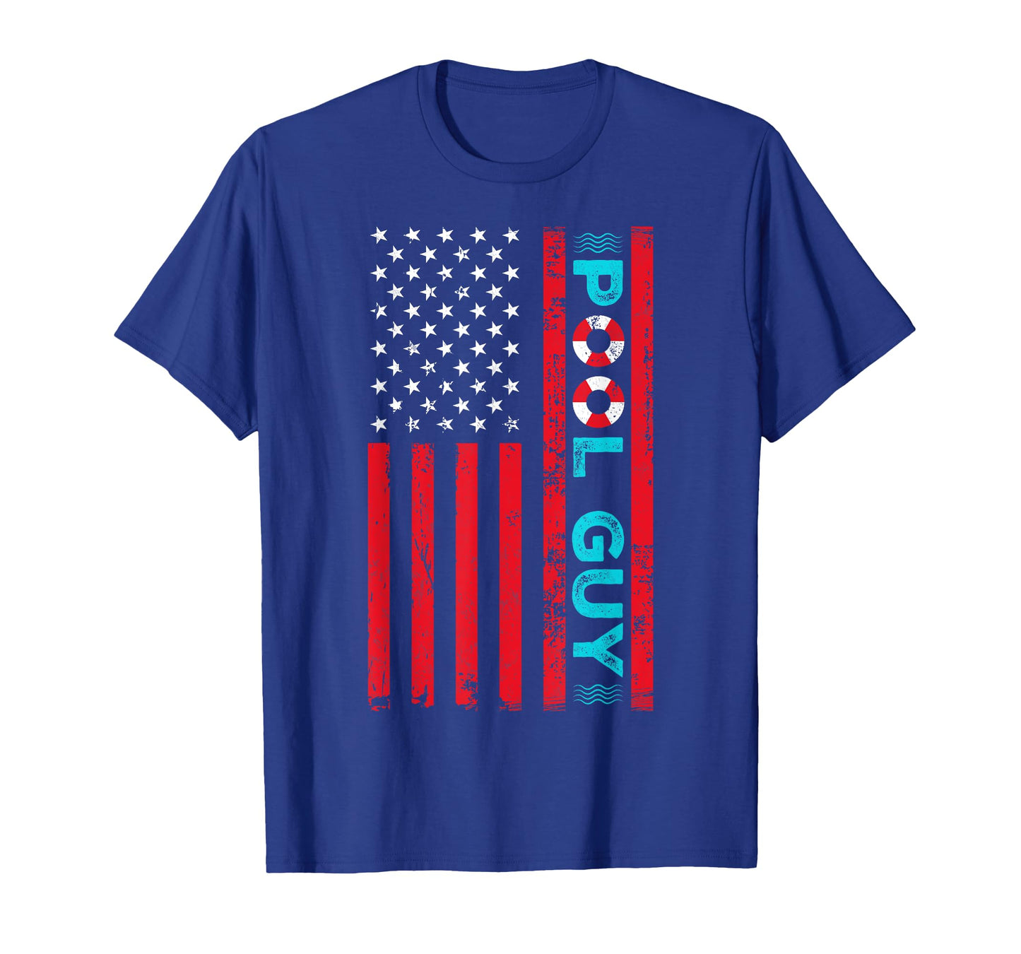 Pool Guy America Flag Maintenance Swimming Pool T-Shirt