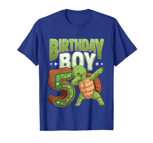Kids 5 year old Turtle animal lovers 5th Birthday Boy T-Shirt