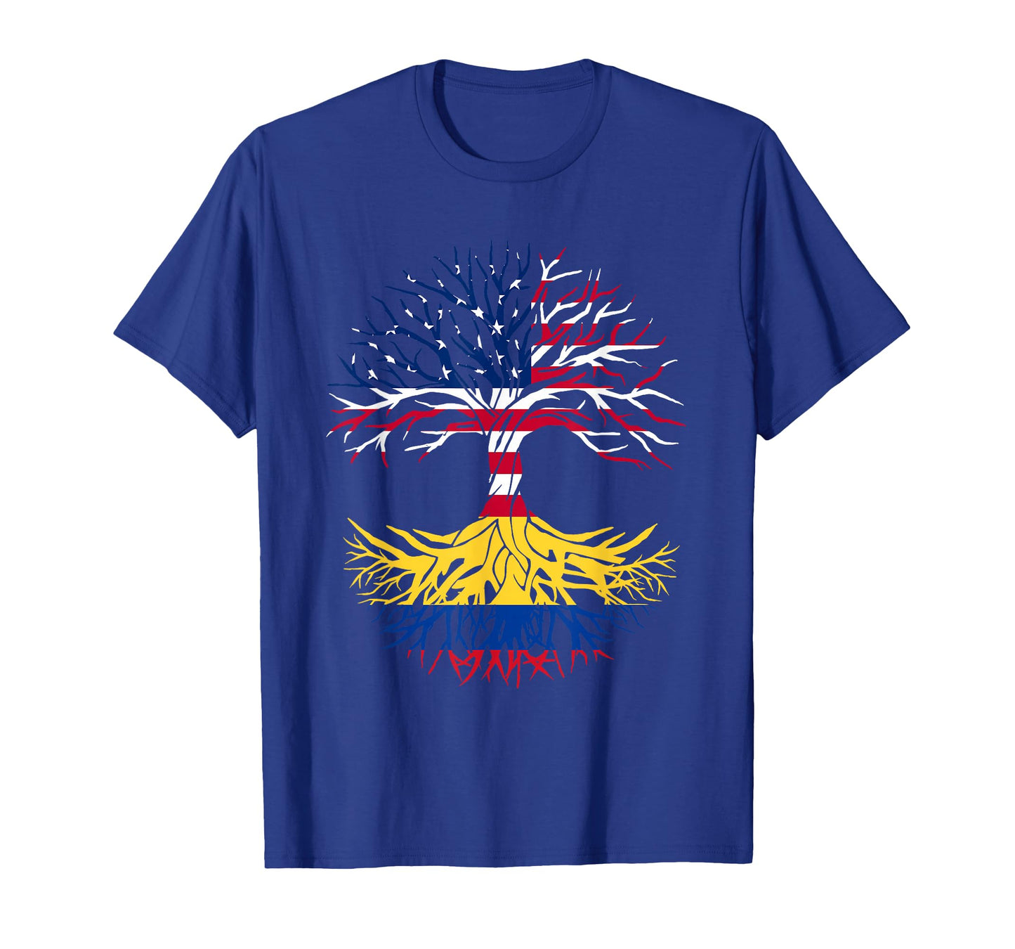 Colombian Roots American Grown Tree Flag USA Colombia Gift T-Shirt