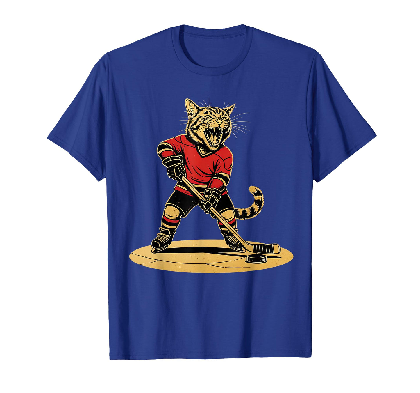 Funny Ice Hockey Cat Playing Ice Hockey T-Shirt