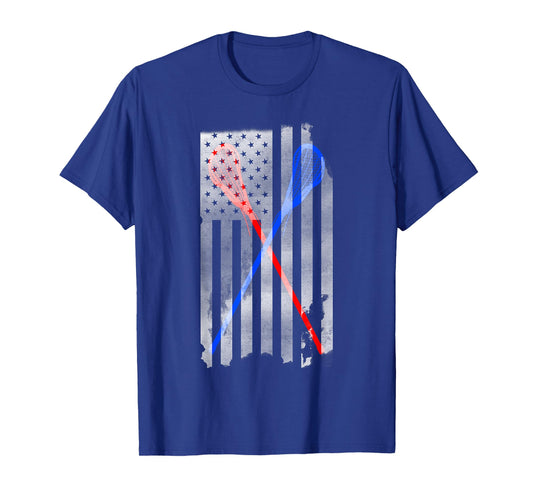 Lacrosse LAX American Flag T-Shirt T-Shirt