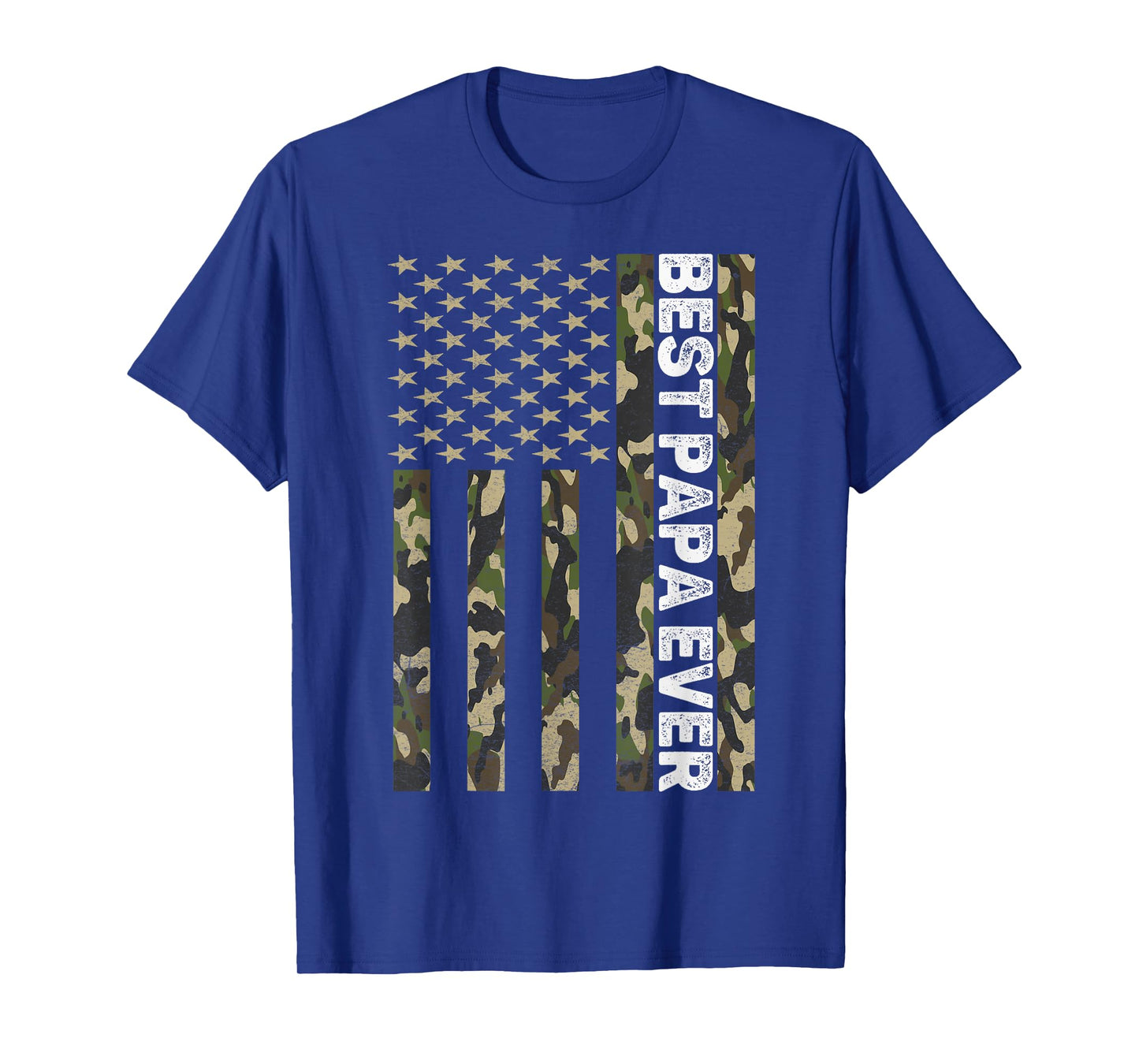 Best Papa Ever Men Grandpa Camo American Flag Fathers Day T-Shirt