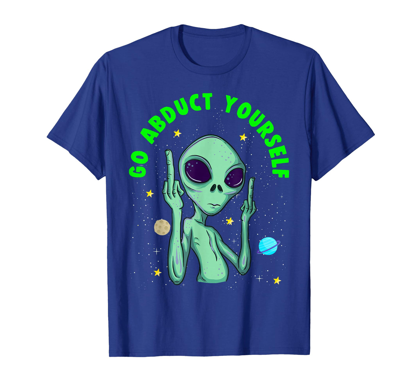 Funny Alien Middle Finger T-Shirt Flipping Double Birds T-Shirt