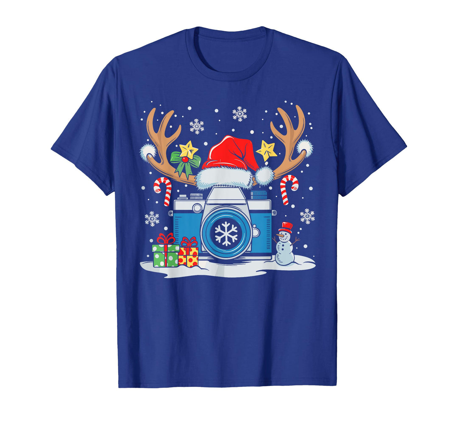 Xmas Photography Santa Hat Reindeer Photographer Christmas T-Shirt