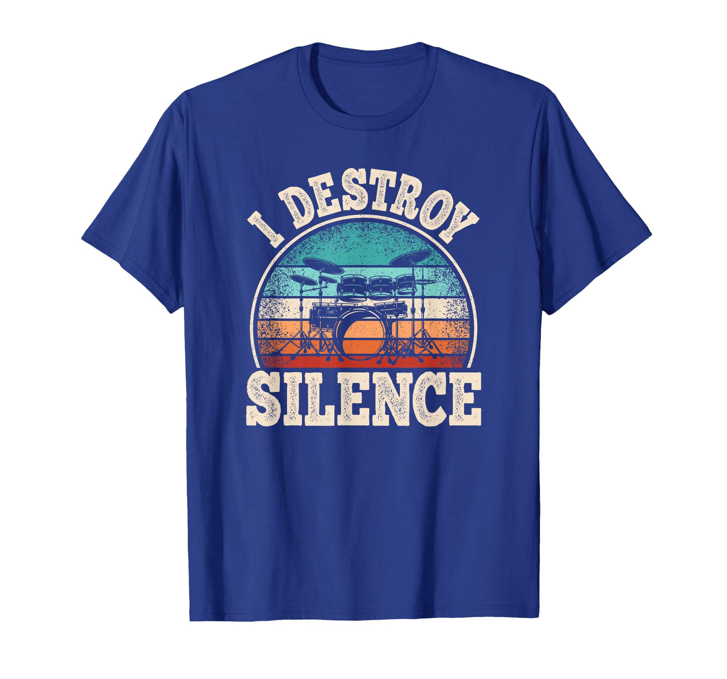 I Destroy Silence Drumming Drum Set Funny Drummer Men Boys T-Shirt