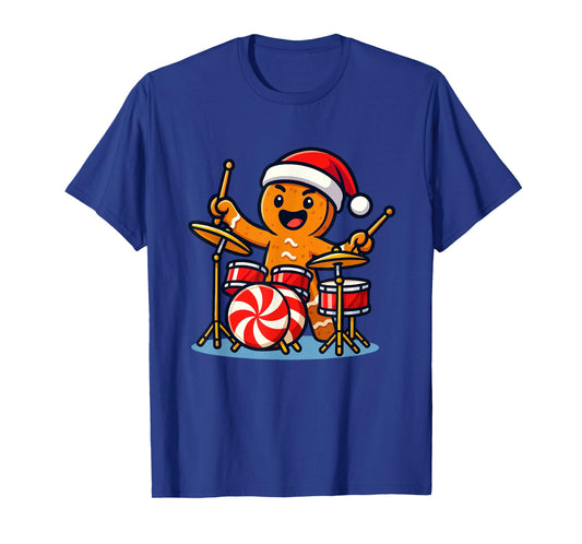 Gingerbread Man Playing Drums T-Shirt