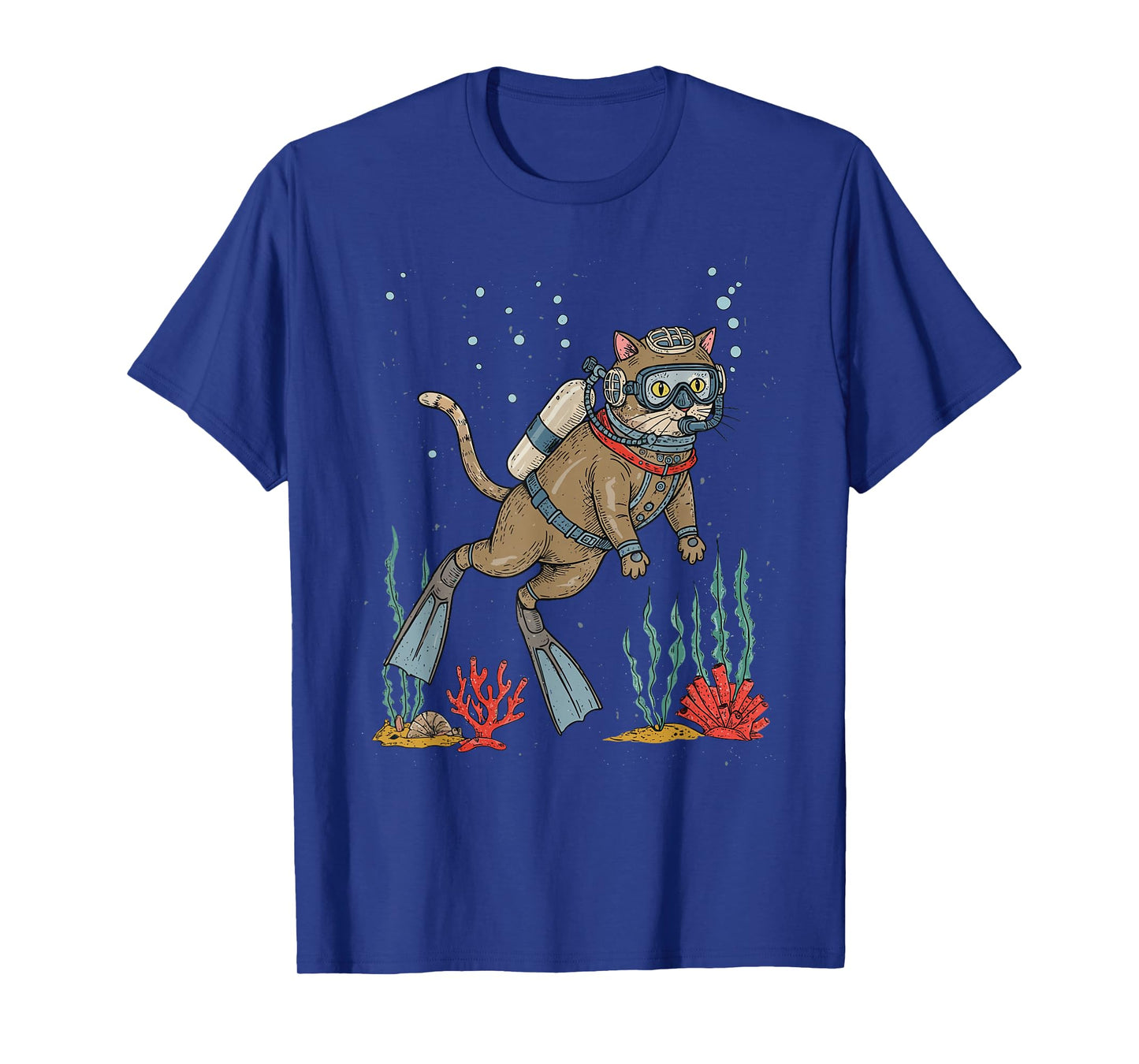Scuba Diver Cat Vintage Retro T-Shirt