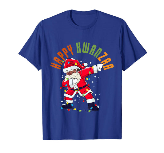 Happy Kwanzaa Black Christmas Funny Santa Dab Dance Men Boys T-Shirt