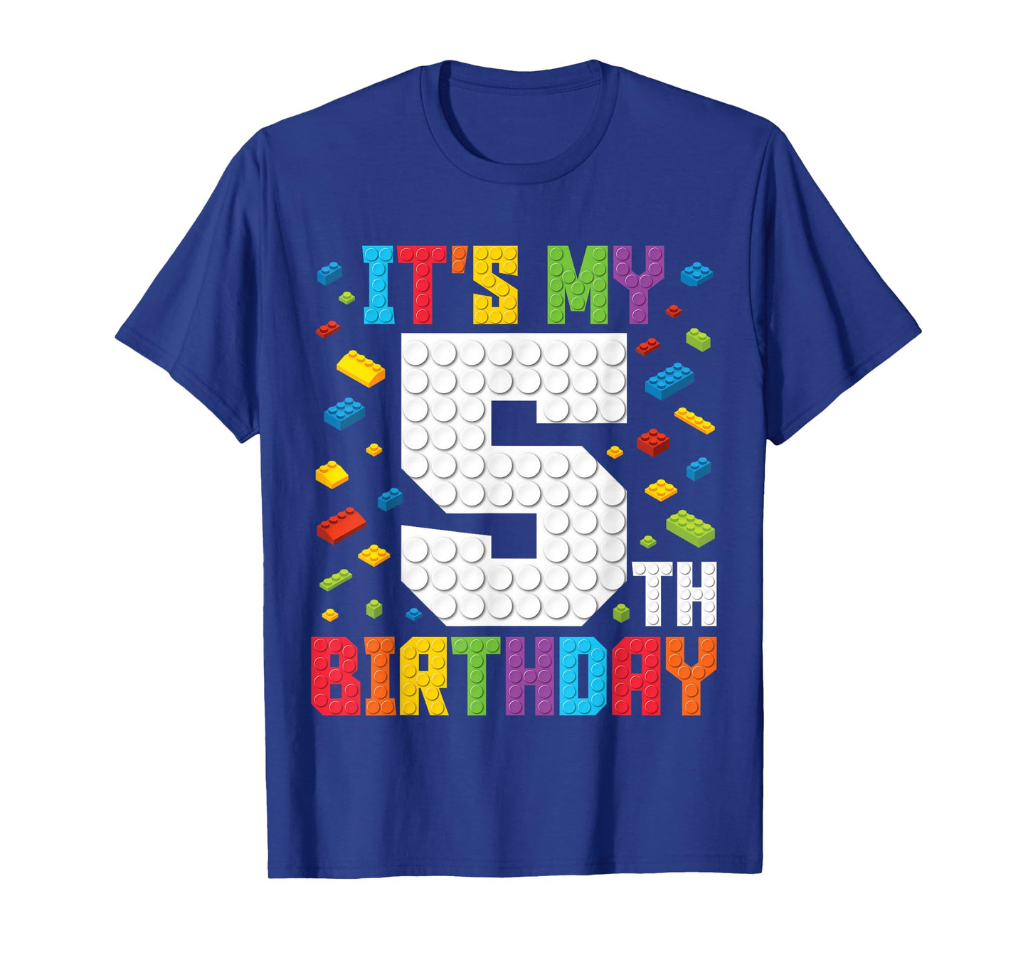 It's My 5th Birthday Boys Master Builder Kids Block Building T-Shirt