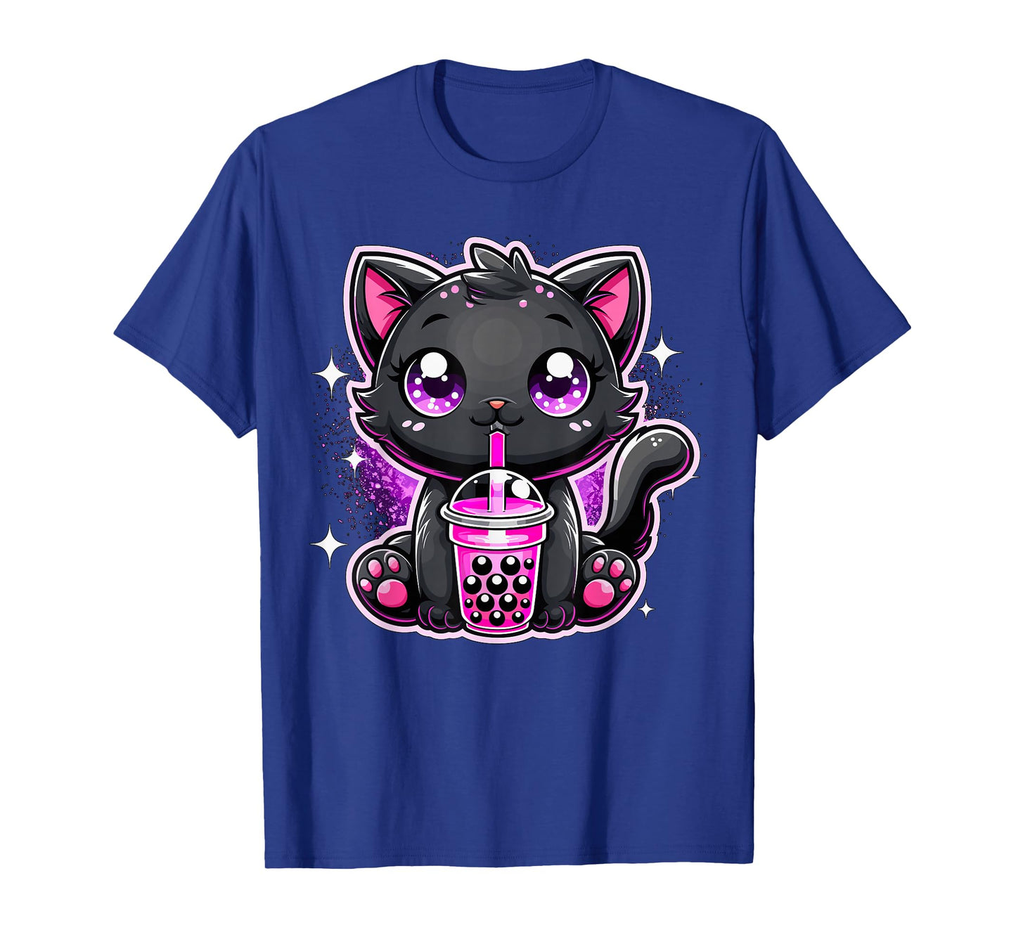 Black Cat Bubble Tea Boba Tea T-Shirt