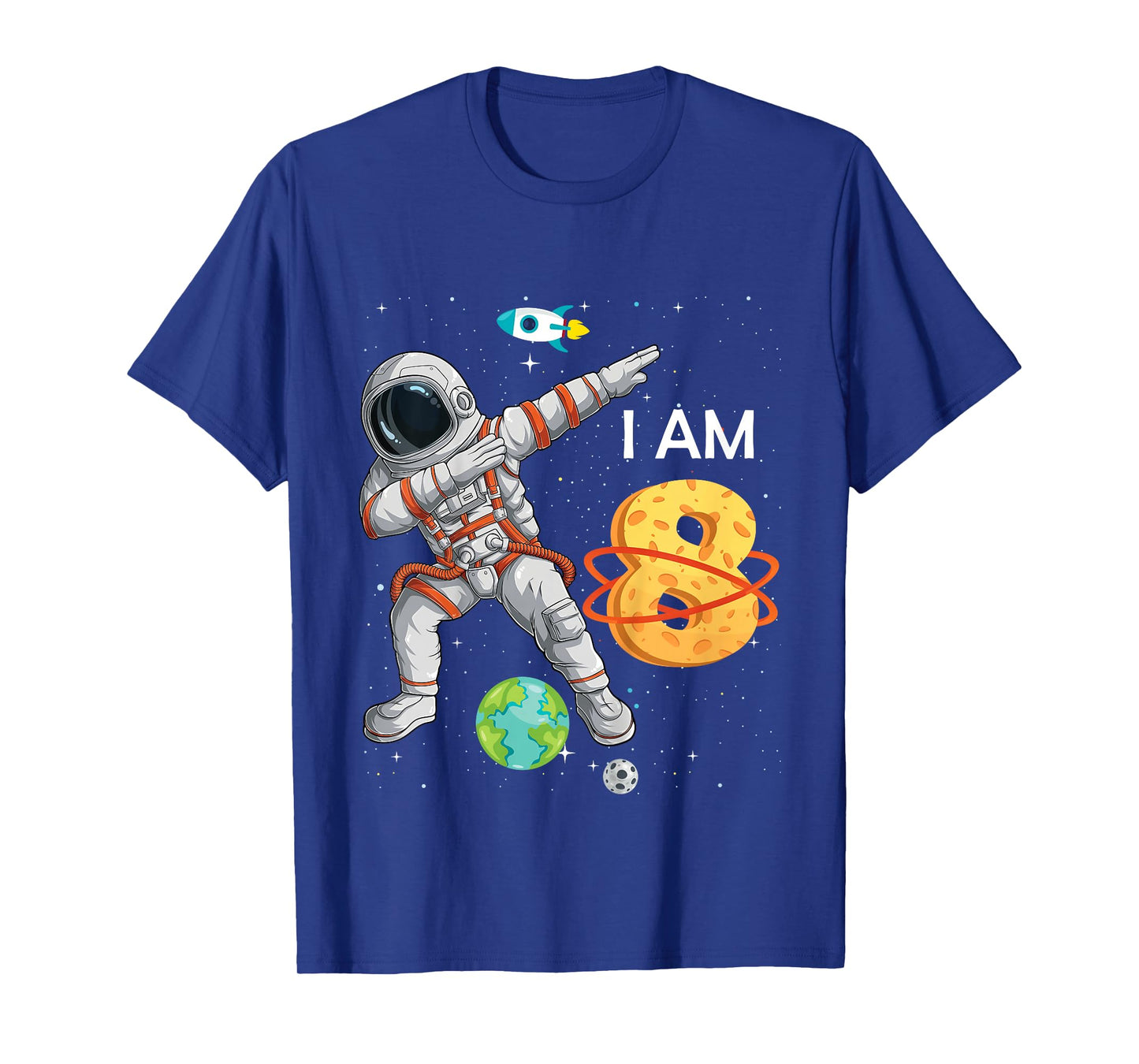 8 Years Old Birthday Boy Astronaut Space 8th B-Day T-Shirt