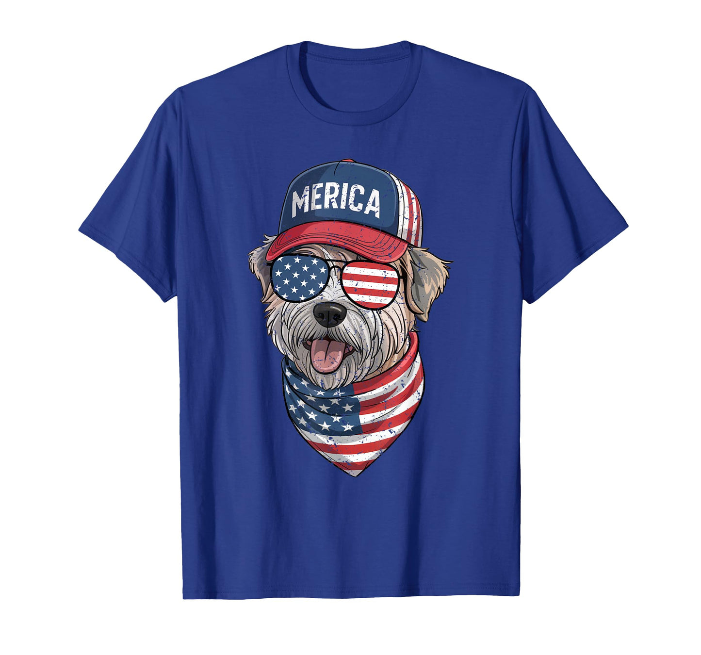 Wheaten Terrier 4th of July US American Flag Dog Patriotic Men Women Kids T-Shirt