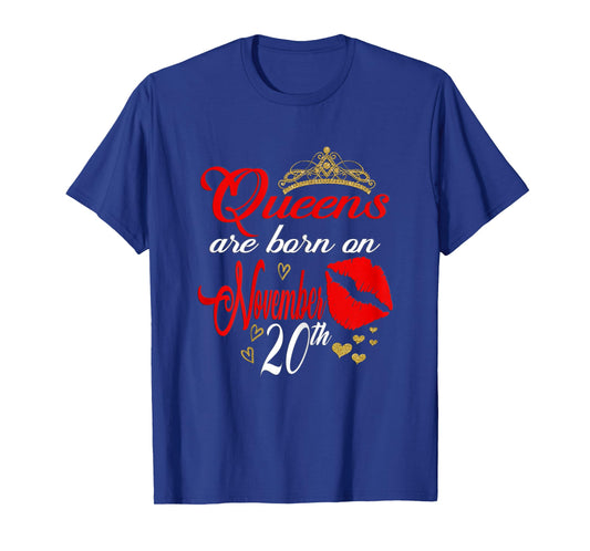 Womens Queens are Born on November 20th Scorpio Birthday Zodiac T-Shirt