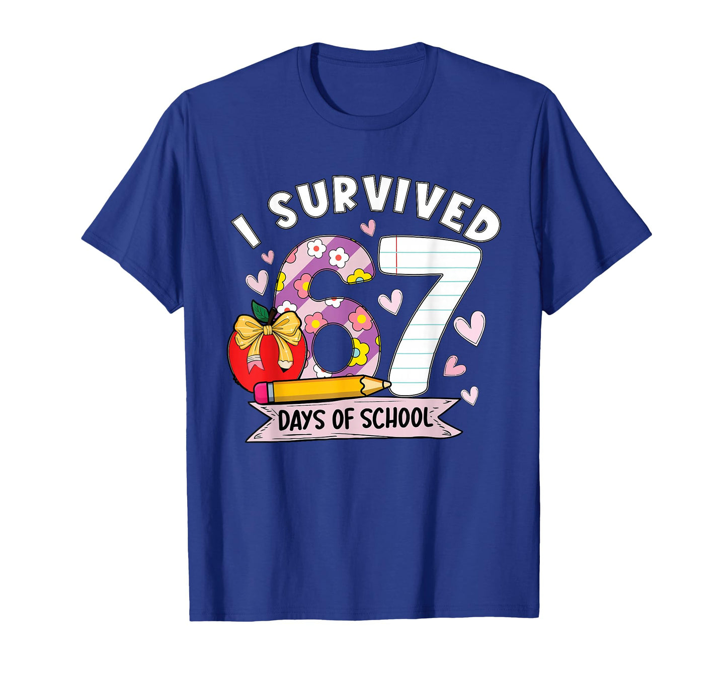 I Survived 67 Days of School Funny Leopard Student Style T-Shirt