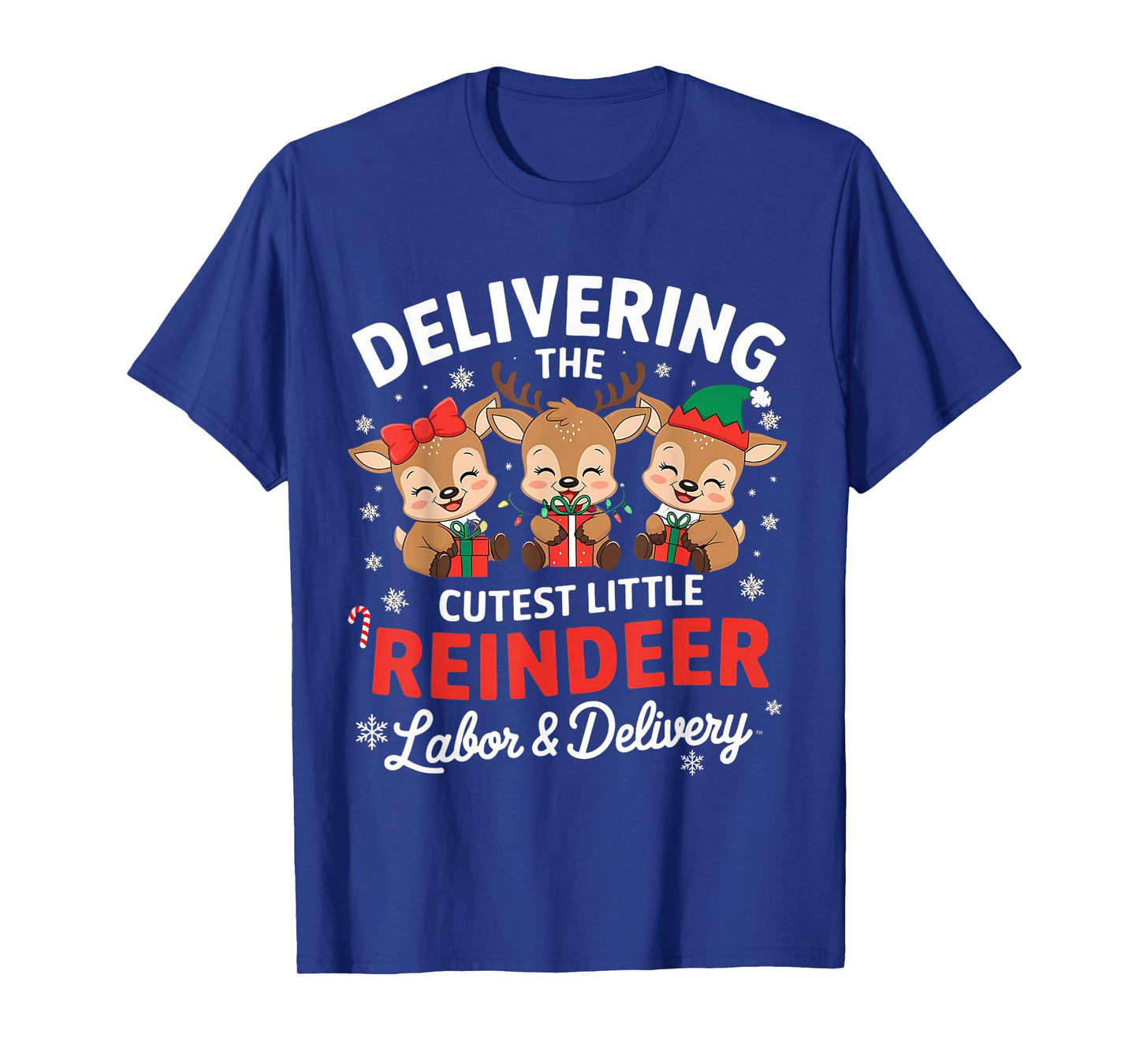 Christmas Delivering the Cutest Reindeer Labor and Delivery T-Shirt