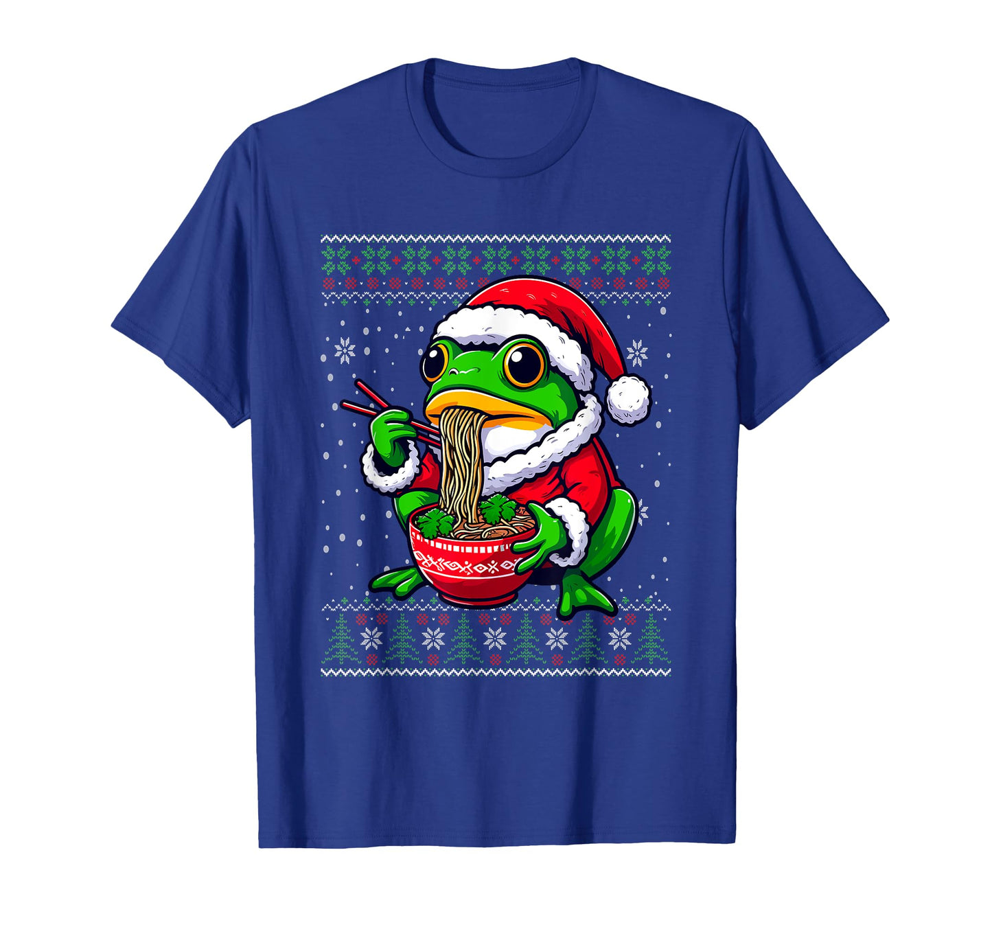 Christmas Frog Eating Ramen Ugly Christmas Sweater T-Shirt