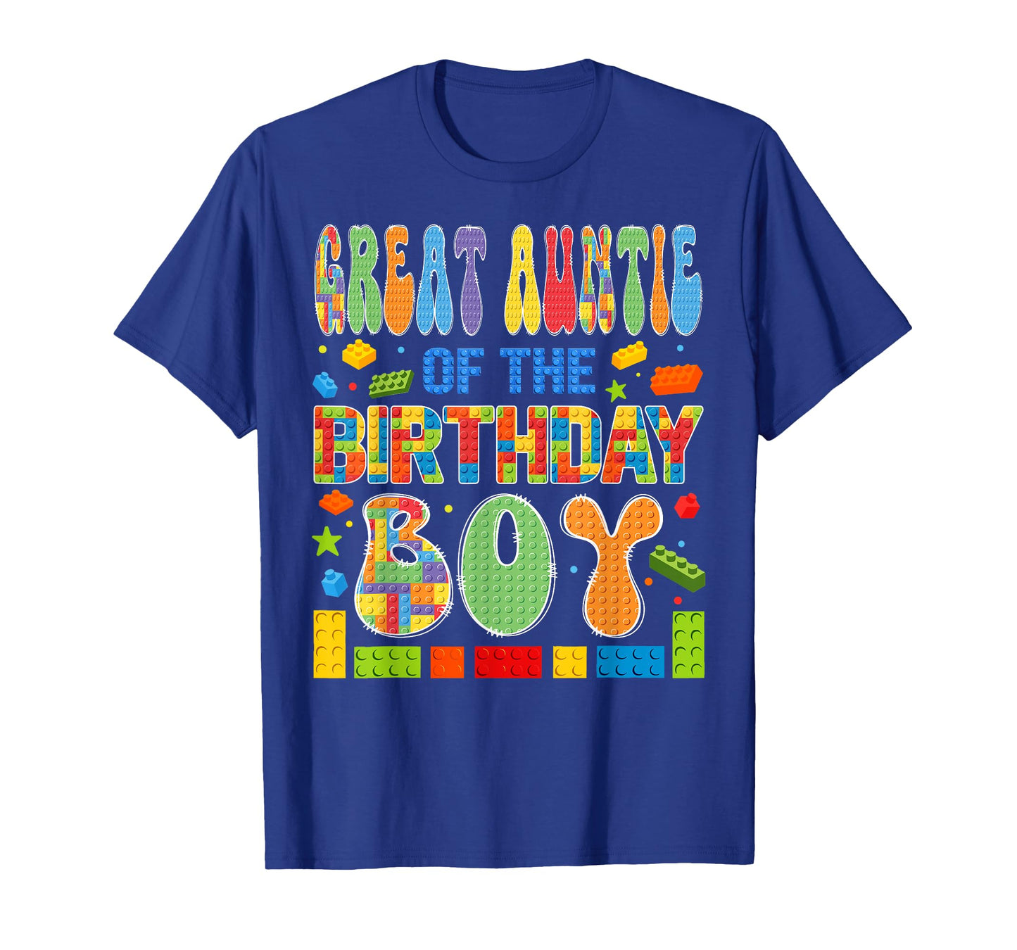 Great Auntie Of The Birthday Boy Building Block Birthday T-Shirt