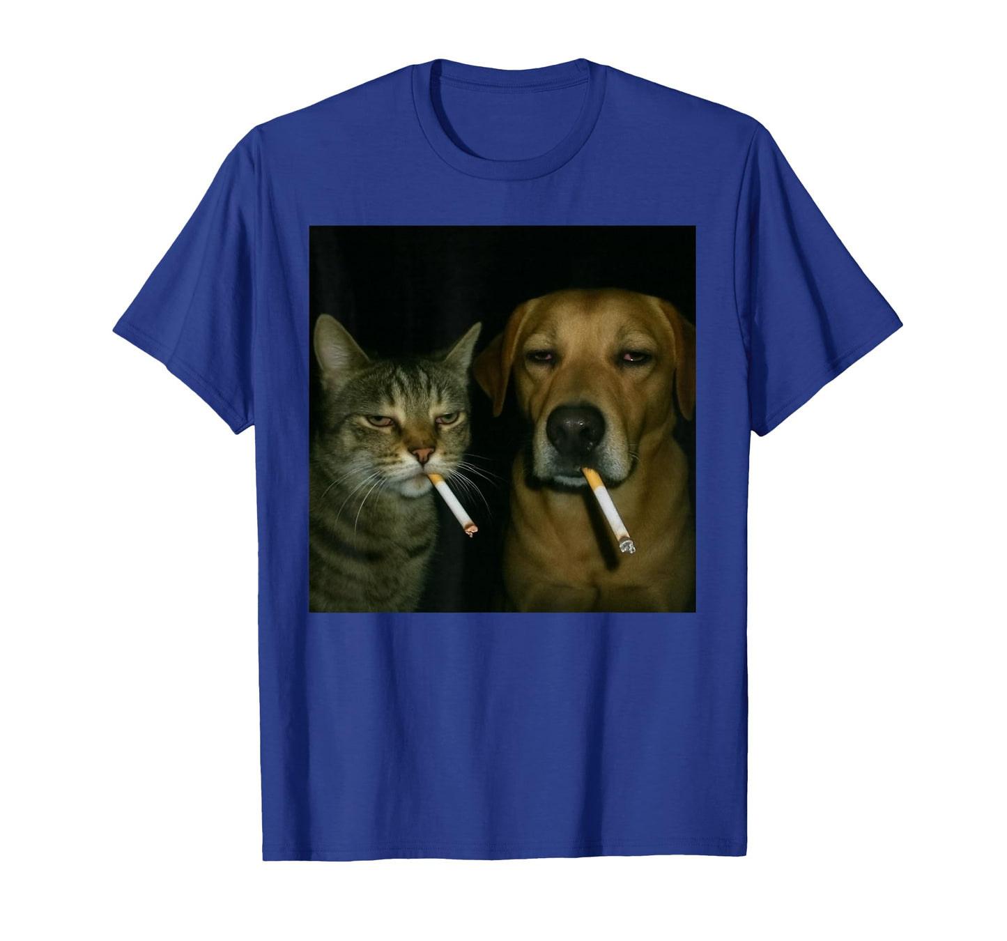 Funny Dog and Cat Smoking Cigarette and Drinking T-Shirt