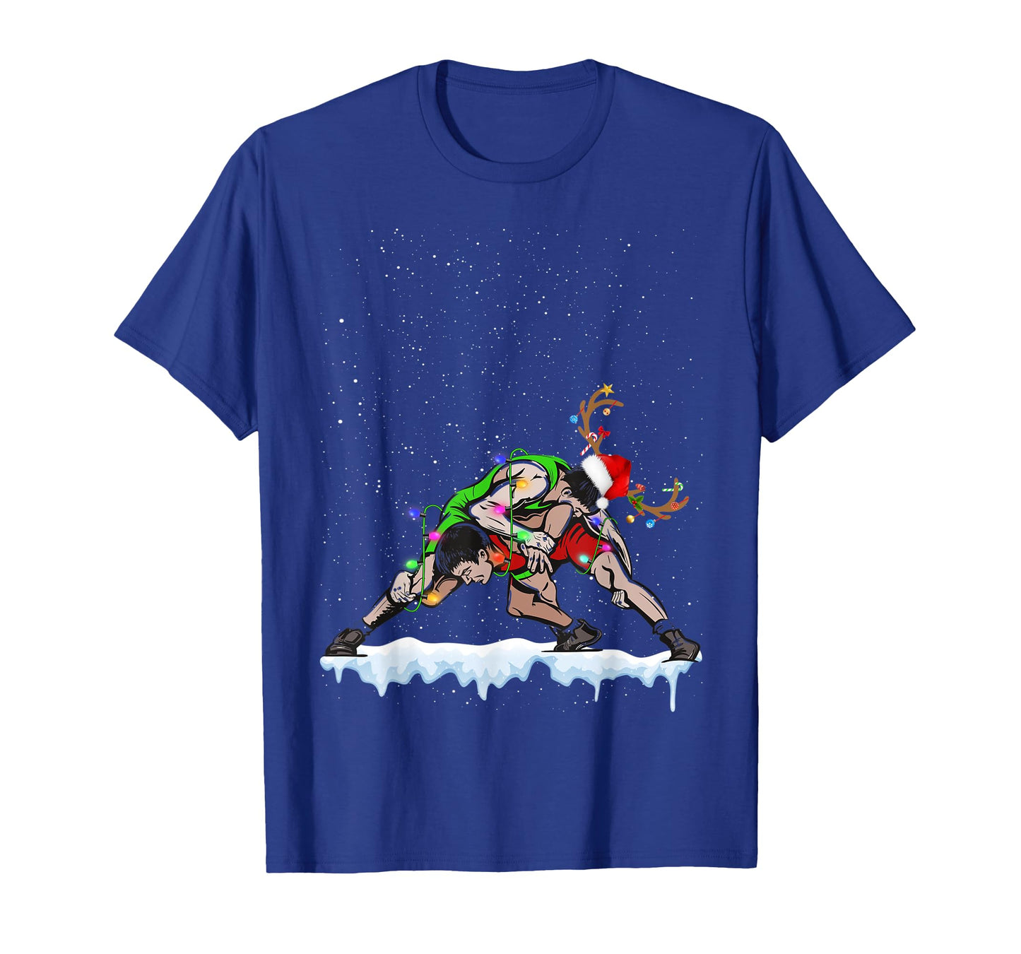 Christmas Wrestling Santa Hat Xmas Boys Men Sport T-Shirt