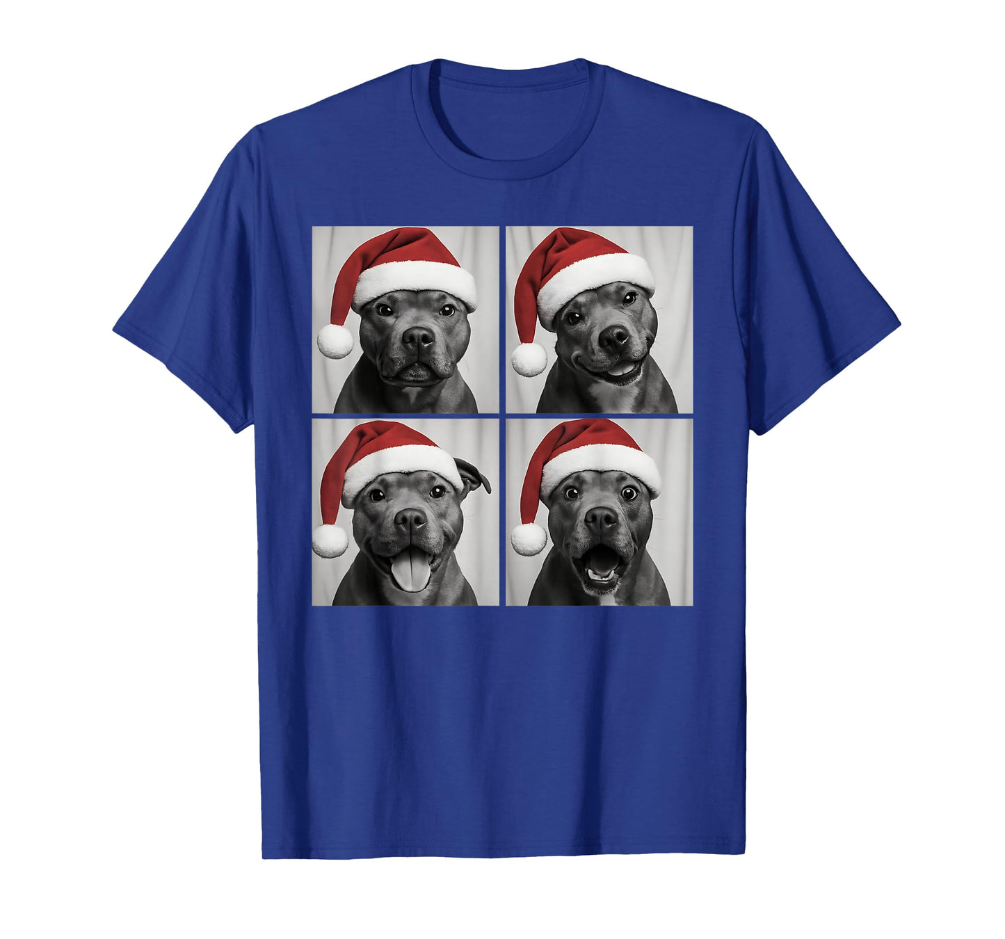 Funny Christmas Staffordshire Bull Terrier Santa Photo Booth T-Shirt