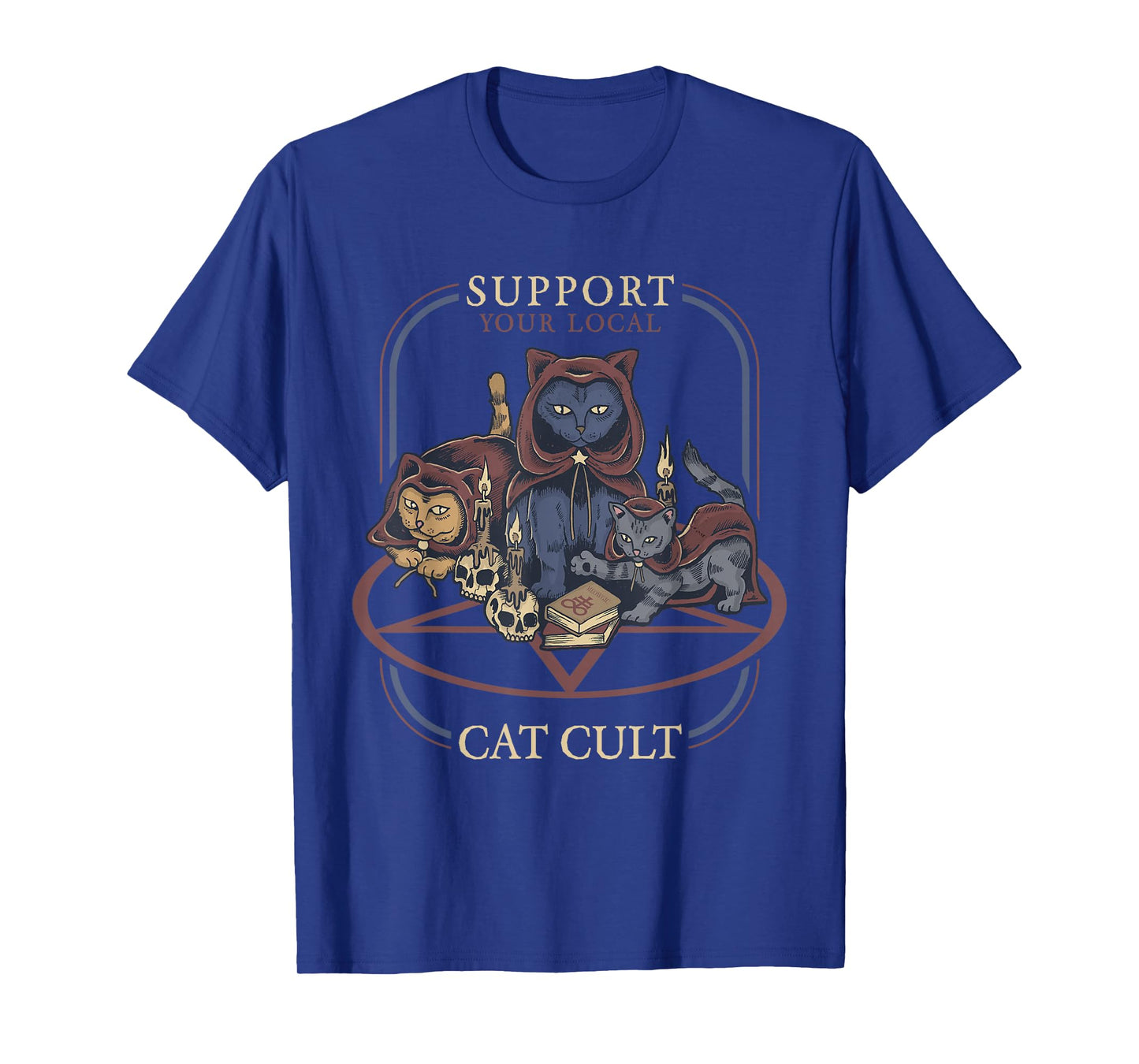 Support Your Local Cat Cult - Retro Occult T-Shirt Small