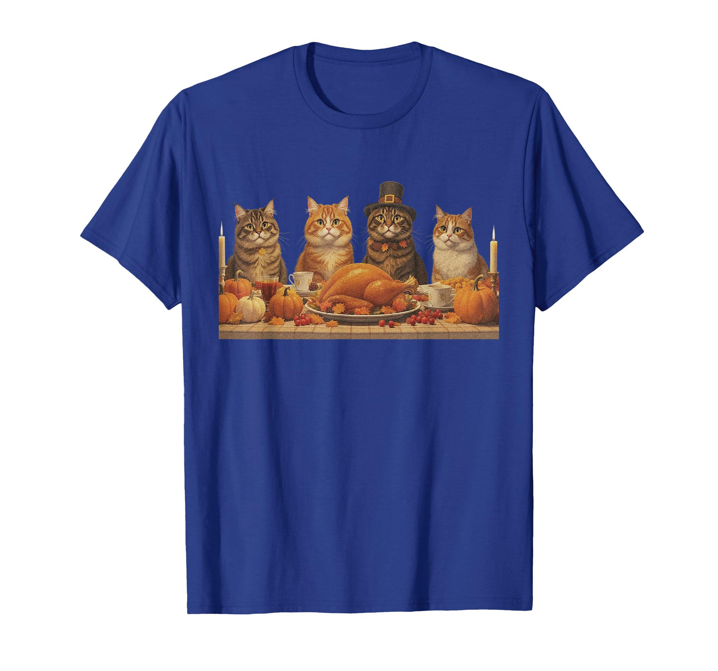Cats Thanksgiving Dinner Turkey Feast Autumn Family Matching T-Shirt