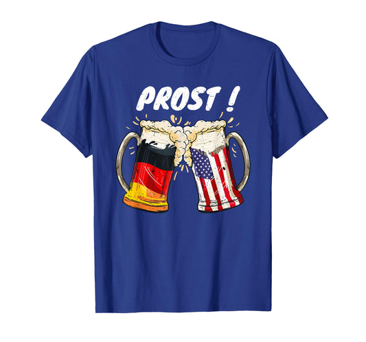 Prost Beer German American Flag Oktoberfest Mug For Men T-Shirt