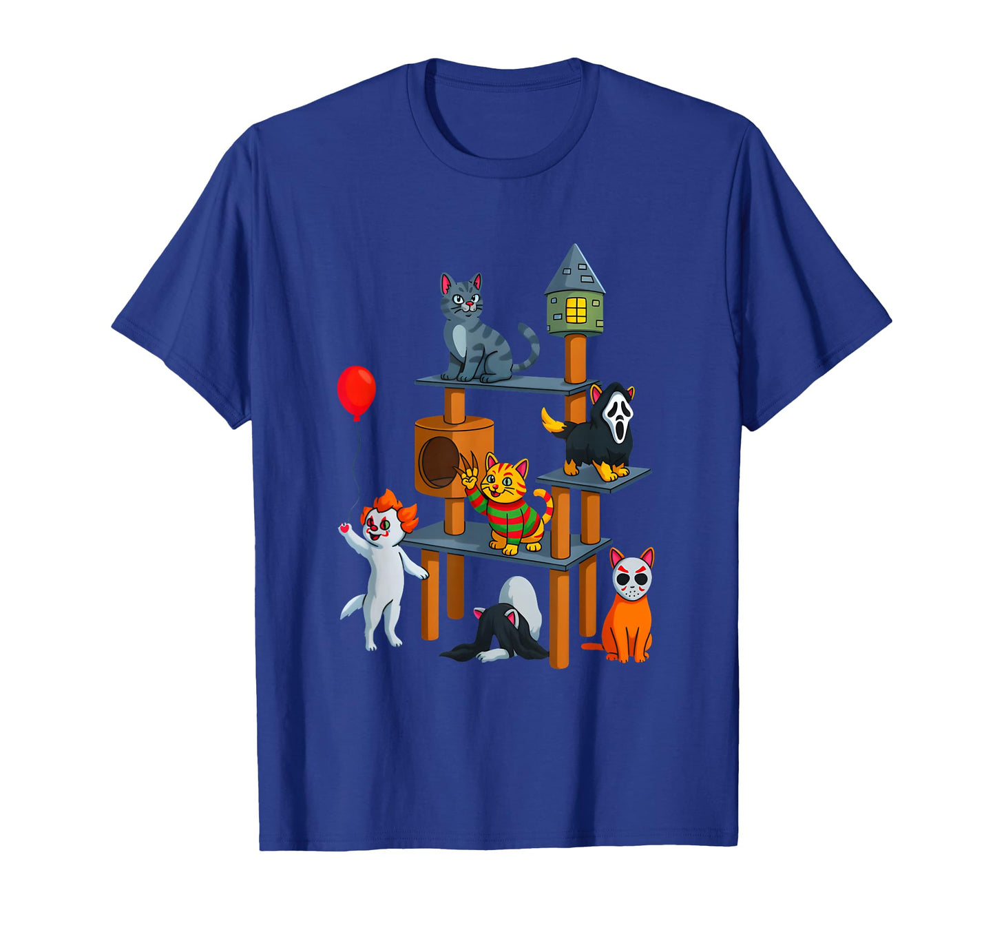 Cute Creepy Cat Horror Movie Design for Halloween T-Shirt