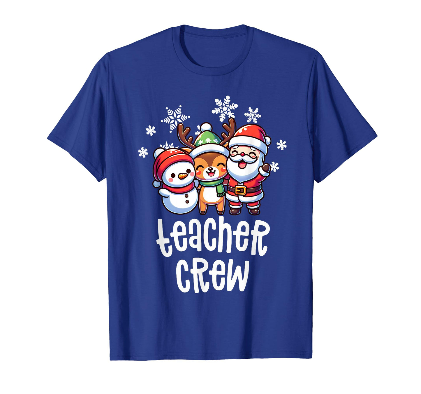 Christmas Teacher Crew Santa Snowman Holiday School Squad T-Shirt