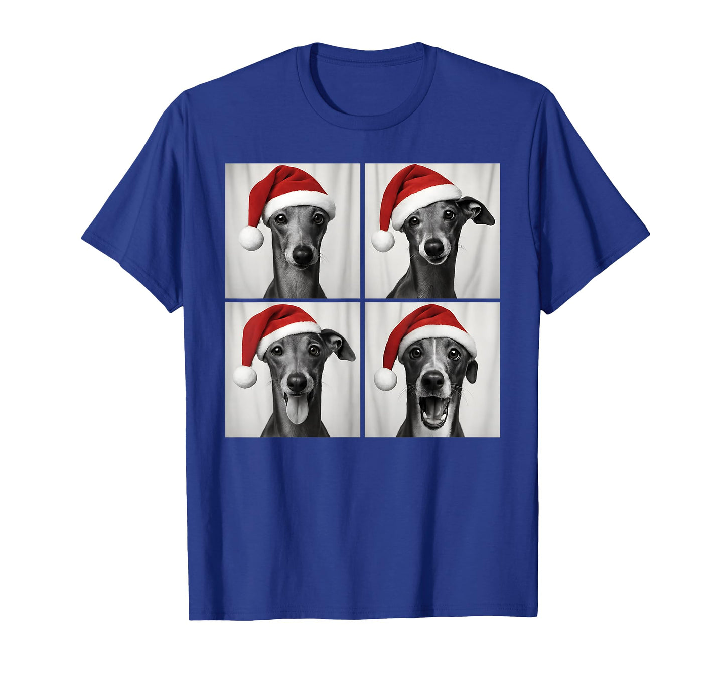 Funny Christmas Italian Greyhound Santa Dog Photo Booth T-Shirt