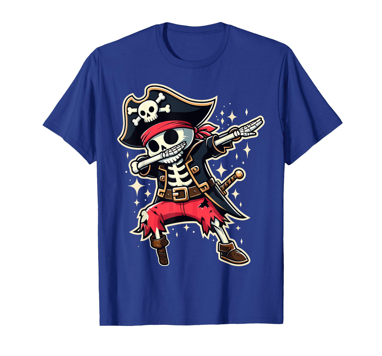 Dabbing Pirate Skeleton Funny Halloween T-Shirt