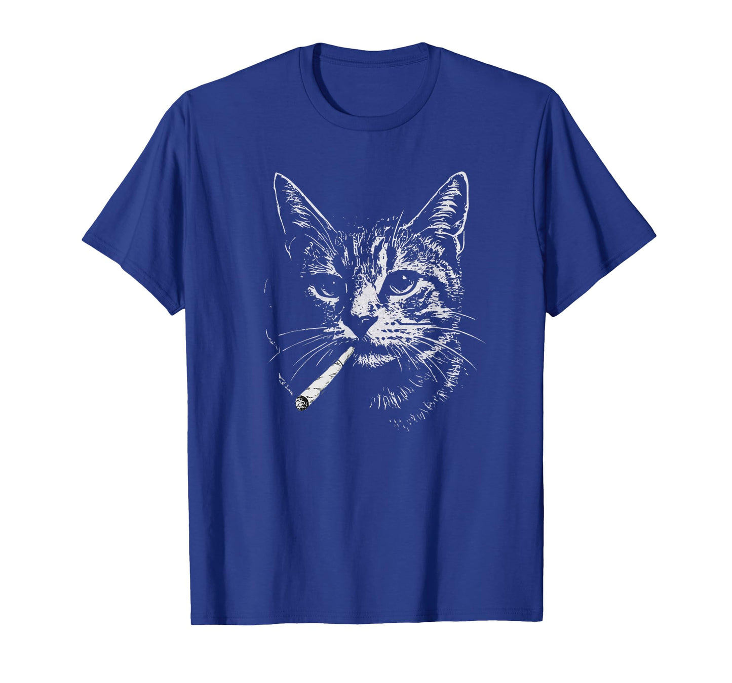 Graphic Art Animal Lover Adult Cat Smoking Blunt Weed Funny T-Shirt